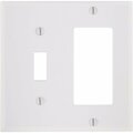 Leviton Decora 2-Gang Thermoset Single Toggle/Rocker Wall Plate, White 005-80405-00W